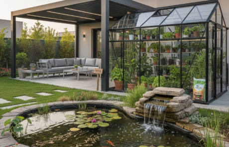 החצר כיצירת אמנות: שילוב בין נוי, מים וגידולים עצמיים